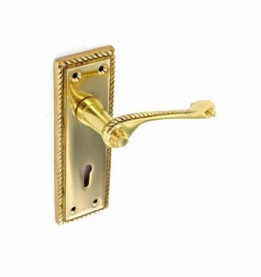 SECURIT S7100 GEORGIAN LOCK HANDLE BRASS 150MM S/O