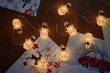 ClipCard Snowman String Lights – Set of 10