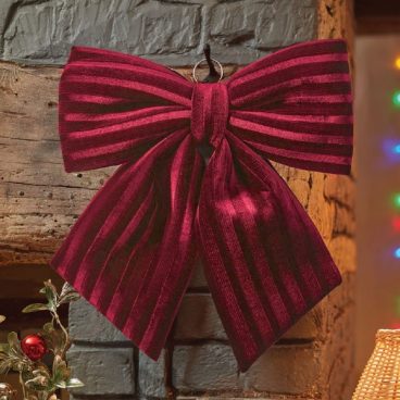 44cm Luxury Velvet Bow – Burgundy