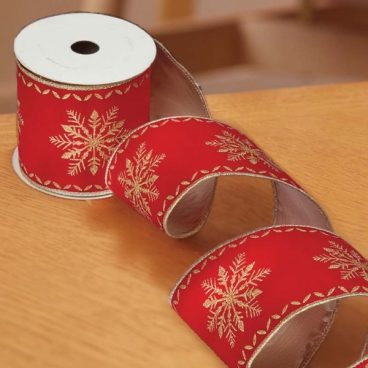 89mm Snowflake Deluxe Velvet Ribbon, 3m