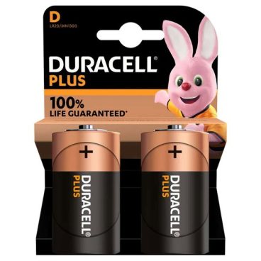 Duracell – Plus D Battery – 2 Pack