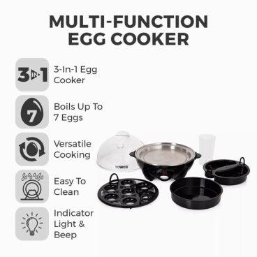 mica08/26 EGG COOKER BLACK 360W