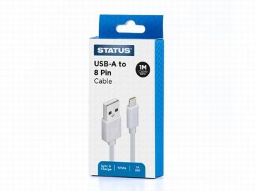 STATUS USB-A TO LIGHTENING CABLE 1M 5W 1A WHITE