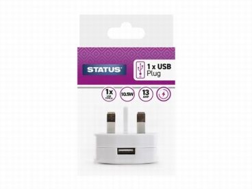 STATUS USB PLUG TYPE-A 10.5W 2.1A WHITE
