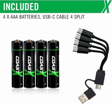 *BAT RECHARGEABLE AAA PK4 COAST n/r