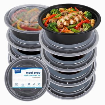 MEAL PREP ROUND BOWLS REUSABLE 880ML PK10