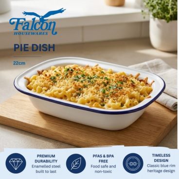 ENAMEL PIE DISH RECT 22CM*
