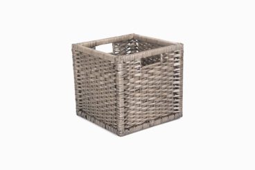 WILLOW WOODEN FRAME BASKET BIN LARGE
