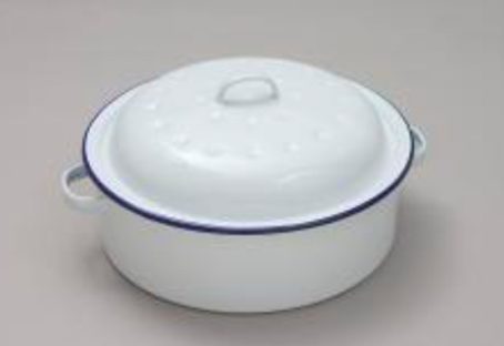 ROASTER COVERED ROUND 20CM WHITE